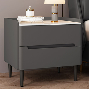 <span class=keywords><strong>Table</strong></span> de chevet intelligente de luxe avec ports de charge USB rapides, tiroir de rangement dissimulé et lumière ambiante LED à intensité réglable - Product Image 5