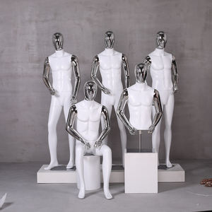 Tienda de moda Popular de lujo cromado cara y mano músculo masculino FRP maniquíes blancos maniquí de cuerpo completo para escaparate - Product Image 2