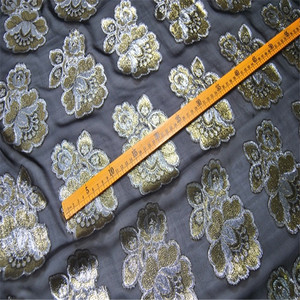 Hot bán Jacquard Vàng Sliver hoa vải lụa kim loại vải sáng bóng lurex hoa đẹp cho ăn mặc phụ nữ Sari vải - Product Image 3