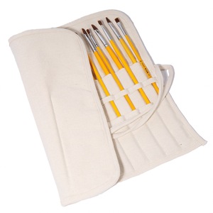 Canvas Brush Holder Roll Up Storage Bag 40x33cm Art Paint Brush Organizer With 22 Pockets For Painting Supplies - Product Image 3