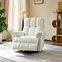 Fauteuil inclinable électrique vintage ATUNUS en chenille avec port USB, éponge haute densité, canapé individuel pour salon