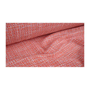 Tela Tweed de Primera Calidad Hecha en Corea, Color Rojo-Naranja, Rosa Dorado Metálico, Textura Elegante, OEM y ODM, Textil Tejido Personalizado - Product Image 3