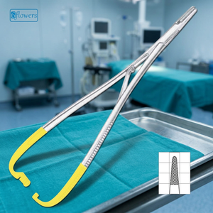 Porte-aiguille Lichtenberg en acier inoxydable, instrument chirurgical manuel avec poignée jaune, certifié CE Classe I - Product Image 3