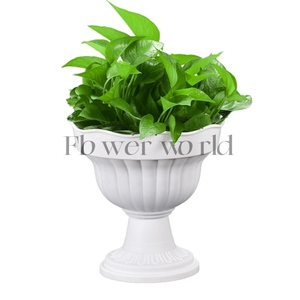Mini pot de fleurs vert en résine de grand diamètre pour jardin jardinière hydroponique créative surdimensionnée pour plantes succulentes grand pot de fleurs en plastique - Product Image 4