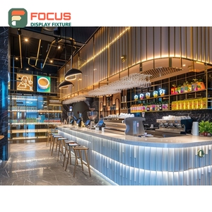 เคาน์เตอร์บริการกาแฟแบบกำหนดเอง ตู้โชว์เบเกอรี่ หน้าเคาน์เตอร์ไม้ลายไม้เชิงพาณิชย์สำหรับร้านกาแฟ - Product Image 6