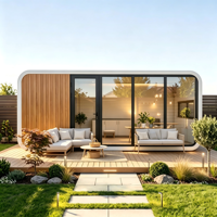 Maison conteneur modulaire écologique et durable Pod Apple Cabin au design contemporain pour usage extérieur : salon, cuisine, chambre
