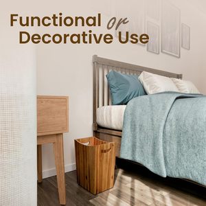Cubo de basura de madera maciza rectangular de 12L o más, contenedor de residuos portátil para interiores, para el hogar, la oficina, la cocina y la sala de estar - Product Image 4