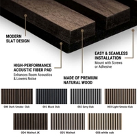 Panneaux muraux acoustiques en bois, directement de l'usine, avec support en feutre et design rainuré ; adaptés à l'insonorisation