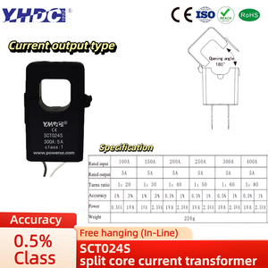 Yhdc sct024s chia lõi hiện tại biến áp 1A/5A đầu ra, 0.5-3% Acc (50-400a), 3.5KV điện môi - Product Image 2
