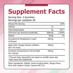 Factory Supply Metabolism Cravings Control Healthy Weight Support <b>Gummy</b> <b>Candy</b> Herbal Fat Burning Gummies with Gynostemma - Product Image 2