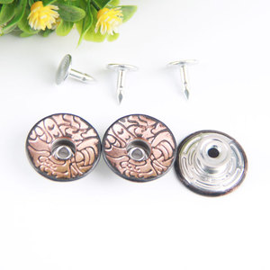 Bottoni in Metallo Dorato Anticato con Texture Fantasia da 9MM, 10MM, 12MM, 14MM, 15MM per Jeans - Product Image 1