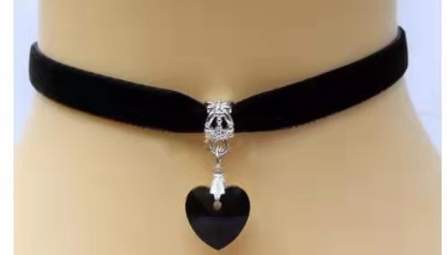 Black velvet hanging-black crystal