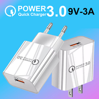 Chargeur mural USB Qualcomm QC3.0 18W, adaptateur de voyage portable, prise US EU, chargeur rapide pour smartphones