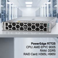 Supplier Server Rak Mount Enterprise Dell PowerEdge R7725 2U AMD EPYC Kustom Grosir, Mendukung OEM ODM Pasar Global