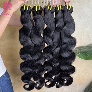 12a 15A cơ thể sóng nguyên bó Ấn Độ 100% chư<span class=keywords><strong>a</strong></span> qua chế biến tóc con người lỏng lẻo bouncy lượn sóng đôi rút ra Trinh Nữ bó dệt phần mở rộng - Product Image 2