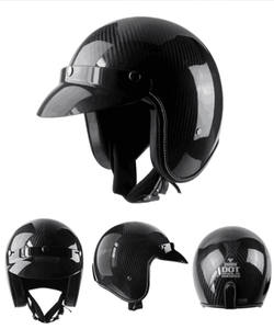 Casque de moto rétro en fibre de carbone certifié DOT, nouveau casque de cyclisme demi-ouvert pour l'extérieur - Product Image 3