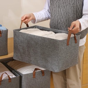 <span class=keywords><strong>Caja</strong></span> de Almacenamiento Plegable de Tela con Asas, Diseño Multifuncional, Moderna, Rectangular, a Prueba de Polvo, Organizador Portátil para Armario del Hogar - Product Image 3