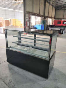 Refrigerador <span class=keywords><strong>de</strong></span> escaparate <span class=keywords><strong>de</strong></span> pasteles <span class=keywords><strong>de</strong></span> 1,<span class=keywords><strong>2</strong></span> <span class=keywords><strong>metros</strong></span> para panadería Pantalla refrigerada con iluminación LED con <span class=keywords><strong>vidrio</strong></span> cuadrado elegante - Product Image 3