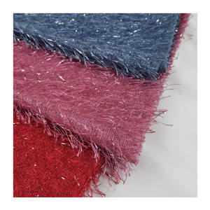 Usine en gros cheveux longs éponge métallique Lurex tricoté <span class=keywords><strong>Jersey</strong></span> tissu pour la décoration de la maison de Noël - Product Image 1