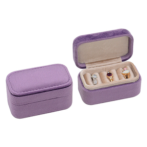 Logo personalizzato Mini portagioie da viaggio portatile confezione regalo anello portagioie in velluto - Product Image 6