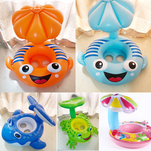 Bouée de bain gonflable pour enfants, forme de champignon, design de dessin animé, 70x50cm, jouet aquatique en PVC pour utilisation en piscine - Product Image 5