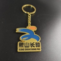 Porte-clés personnalisé en émail souple plaqué or pour marathon, course à pied, sport, souvenirs, cadeau pour fans, vente en gros