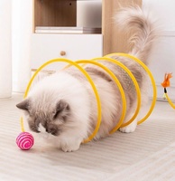 Jouet créatif pliable Dragon roulant sur le sol, jouet interactif pour chat, tunnel pour chat