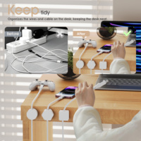 YINSTECH – Clips de câbles adhésifs transparents durables sans trace, gestionnaires de fils magnétiques réutilisables pour la maison, le bureau et la voiture