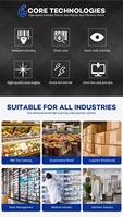 Escáner de Código de Barras Industrial Portátil, Robusto, con Cable USB, Escaneo Rápido, Detección Automática, CMOS 2D, Lector de Códigos QR, Certificación CE y FCC, para Bibliotecas, Almacenes y Control de Inventario