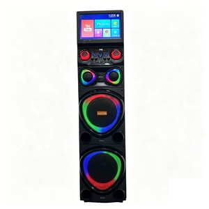 Enceinte de fête 100W double 12 pouces avec écran tactile Android 12 de 15,5 pouces, deux micros sans fil, Wi-Fi, <span class=keywords><strong>Bluetooth</strong></span>, <span class=keywords><strong>USB</strong></span>, TF, FM - Product Image 1