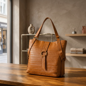 Genuine Leather Women's Tote <b>Bag</b> Classic Style Durable Soft Handle Multi-Function Brown - Product Image 6