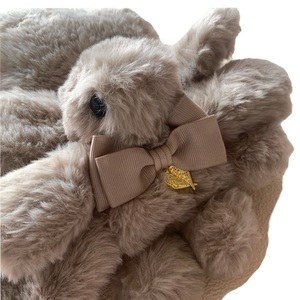 Sciarpa in maglia calda invernale di lusso personalizzata graziosa pelliccia di coniglio in peluche per scialle per bambini - Product Image 4