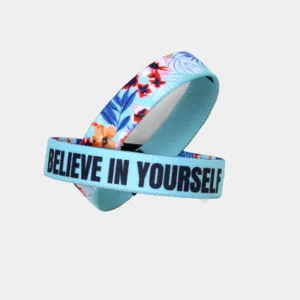 Personalized Sublimation Designed Colorful Wristband Polyester Printing Elastic Wristband Festival Events Ticket Band Bracelet