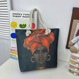 Sac fourre-tout tendance et mignon en coton écologique, réutilisable, pour courses, motif dessin animé, à porter à l'épaule - Product Image 5