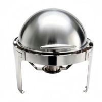 Ensemble de réchauds de luxe à couvercle roulant, chauffe-plats commerciaux en acier inoxydable pour buffet avec supports à combustible, équipement de restauration