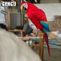 Modèle de perroquet animatronique grandeur nature en fibre de verre pour parcs zoologiques, oiseau interactif à monnayeur pour la maison, les jardins, les parcs d'aventure et les parcs à thème