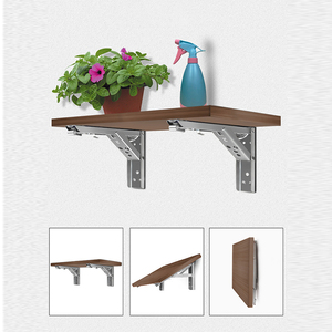 Étagère murale triangulaire pliable en acier inoxydable robuste JG, en acier inoxydable/noir/blanc - Product Image 2