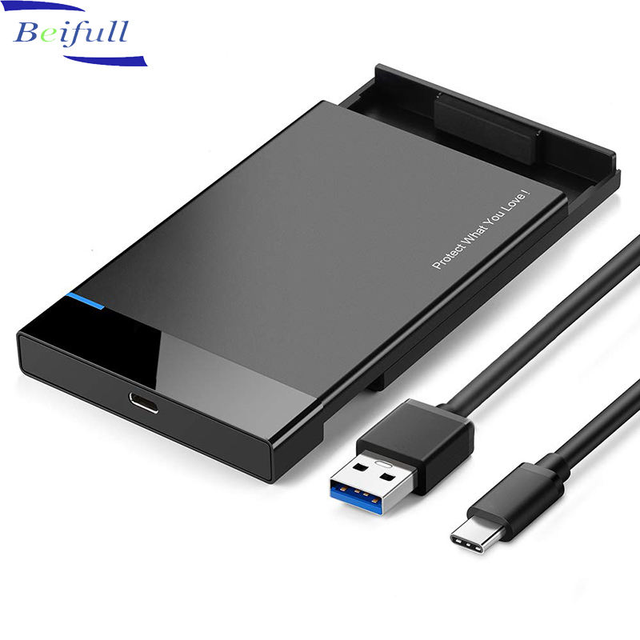 USB 3.1 Gen 1 Type C to SATA External Hard Drive Enclosure Adapter Housing for 9.5mm 7mm 2.5 Inch SATA I II III PS4 HDD SSD