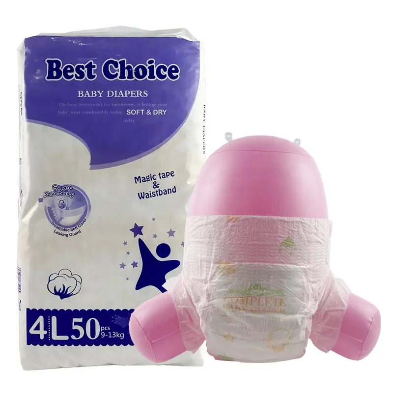 Fraldas descartáveis para bebês de alta absorção e conforto da marca OEM Softcare de amostra grátis