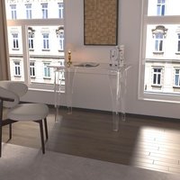 Escritorio de acrílico, mesa ergonómica para computadora, material engrosado de 15 mm/0,63 pulgadas, fácil montaje para oficina, sala de estar, dormitorio