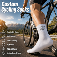 Chaussettes de cyclisme professionnelles pour jeunes hommes, personnalisées en jacquard, douces, respirantes, pour le sport, le vélo de route et les activités de plein air.