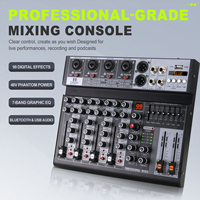 Mezclador Pasivo Estéreo Mini ELM E4 de 4 Canales con Interfaz USB, 99 Controladores DSP, CA 110-240V para Discoteca/Bar/Club/Uso Doméstico