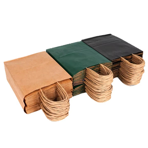 Bolsa de papel kraft marrón personalizada, bolsa de kraft de color sólido con asa de papel retorcido, bolsa de compras reutilizable para regalos y empaque de ropa - Product Image 6