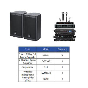 Système de haut-parleurs professionnels 8 pouces 2 voies pleine gamme avec amplificateur et microphone, petit équipement <span class=keywords><strong>audio</strong></span> pour KTV, studio et soirées - Product Image 4