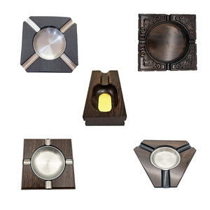 Cenicero de madera para cigarros, diseño minimalista cuadrado para decoración de oficina, hogar y sala de estar - Product Image 1
