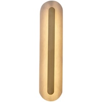 Applique murale LED moderne minimaliste en cuivre massif et albâtre, lumière blanc chaud 3000K pour mur de fond, salon, escalier, couloir