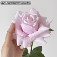 Rose artificielle en mousse à toucher réel, couleur dégradée, tige de rose artificielle, fleur artificielle pour mariage vintage, vente en gros
