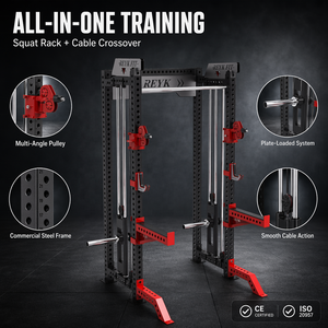 REYK REYK02 Machine Smith et Rack de musculation professionnels en acier avec pile de poids de 75 kg pour l'entraînement des biceps/triceps - Product Image 3