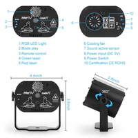 Projecteur Led Rgb pour Dj, lampes Laser de scène Disco, avec télécommande pour noël, Halloween, karaoké, Ktv Bar
