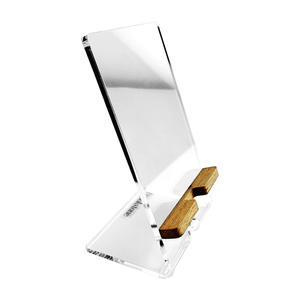 Soporte acrílico transparente para <span class=keywords><strong>teléfono</strong></span> móvil personalizado, altura plana, aumento de escritorio, soporte perezoso con maceta, características de uso, estante de almacenamiento - Product Image 5